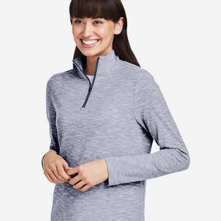 North End Women’s Eclipse Jacquard Quarter‑Zip Pullover – NE415W