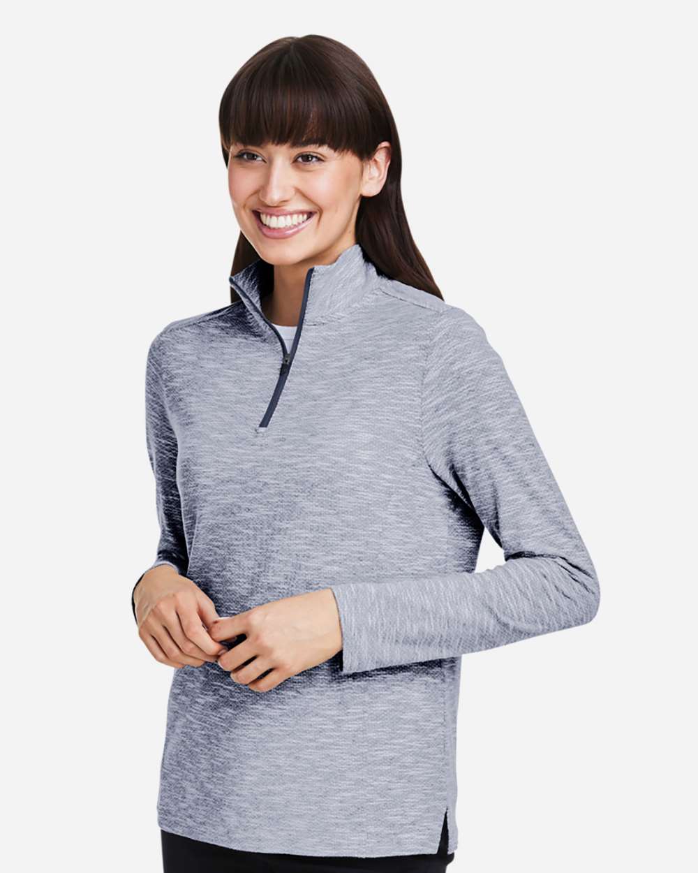 North End Women’s Eclipse Jacquard Quarter‑Zip Pullover – NE415W