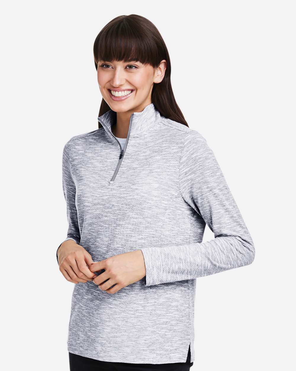 North End Women’s Eclipse Jacquard Quarter‑Zip Pullover – NE415W