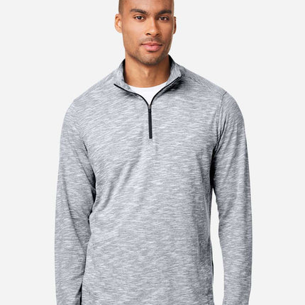 North End Men’s Eclipse Jacquard Quarter‑Zip Pullover – NE415