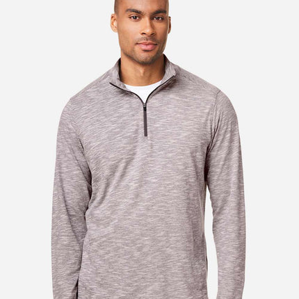 North End Men’s Eclipse Jacquard Quarter‑Zip Pullover – NE415