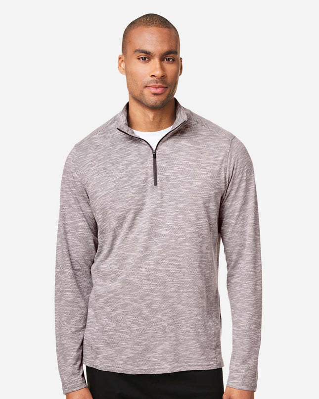 North End Men’s Eclipse Jacquard Quarter‑Zip Pullover – NE415
