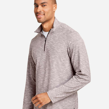 North End Men’s Eclipse Jacquard Quarter‑Zip Pullover – NE415