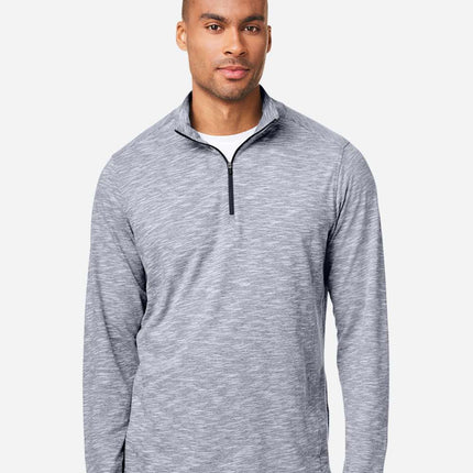 North End Men’s Eclipse Jacquard Quarter‑Zip Pullover – NE415