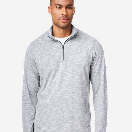 North End Men’s Eclipse Jacquard Quarter‑Zip Pullover – NE415