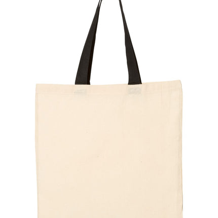 Q‑Tees Economical Tote with Contrast‑Color Handles – QTB6000