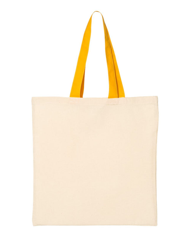 Q‑Tees Economical Tote with Contrast‑Color Handles – QTB6000
