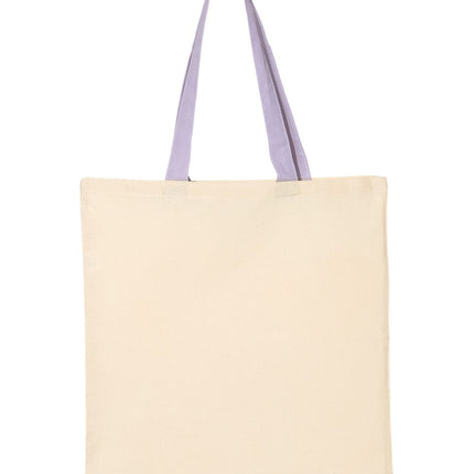 Q‑Tees Economical Tote with Contrast‑Color Handles – QTB6000