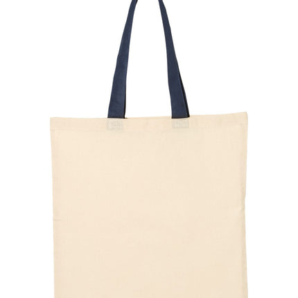 Q‑Tees Economical Tote with Contrast‑Color Handles – QTB6000