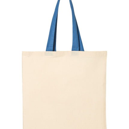 Q‑Tees Economical Tote with Contrast‑Color Handles – QTB6000