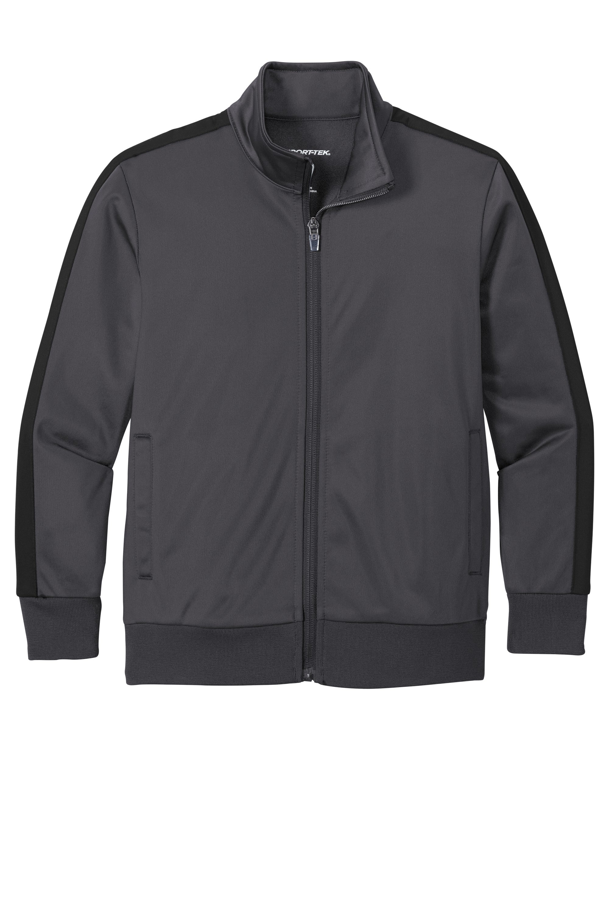 Sport‑Tek® Youth Tricot Sleeve Stripe Track Jacket – YST94